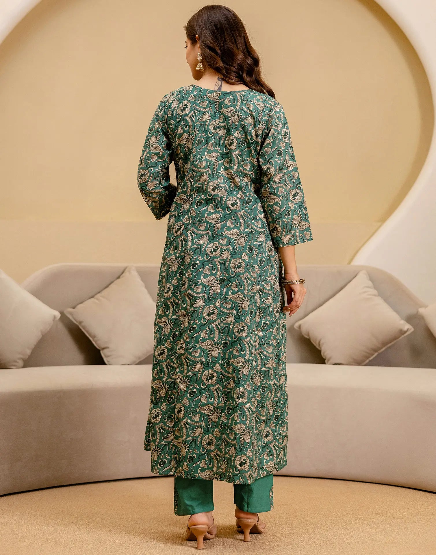 Viscose Rayon Embroidered A-Line 3 Piece Kurta Set