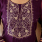 Purple Silk Embroidered Straight Kurta Set with Pant & Dupatta