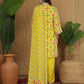 Yellow Silk Printed Straight Kurta Set for Women with Patiala Pant and Dupatta