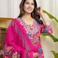 Pink Cotton Printed Straight Kurta Set with Pant & Dupatta for Women under 999