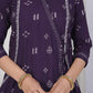 Purple Cotton Printed A-Line Kurta Set with Palazzo & Dupatta for Women under 1299