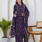 Purple Cotton Printed A-Line Kurta Set with Palazzo & Dupatta for Women under 1299