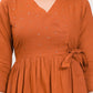 Orange Cotton Sequence Anarkali Kurta Set with Pant & Dupatta