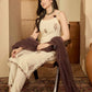 Beige Cotton Embroidered Straight Kurta Set with Pant & Dupatta Affordable Square Neck Ethnic Kurti for Casual