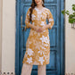 Cotton Straight Printed V-Neck Kurta with Pant & Dupatta
