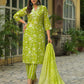 Cotton Printed Straight Kurta with Pant & Dupatta