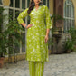 Cotton Printed Straight Kurta with Pant & Dupatta