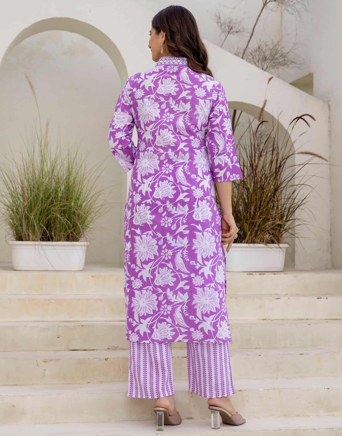 Cotton Printed Straight Kurta with Pant & Dupatta