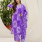 Cotton Straight Printed V-Neck Kurta with Pant & Dupatta