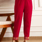 Red Cotton Embroidered Straight Kurta Set with Pant & Dupatta Affordable V-Neck Ethnic Kurti for Office