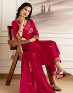 Pure Cotton Embroidered Straight 3 Piece Kurta Set