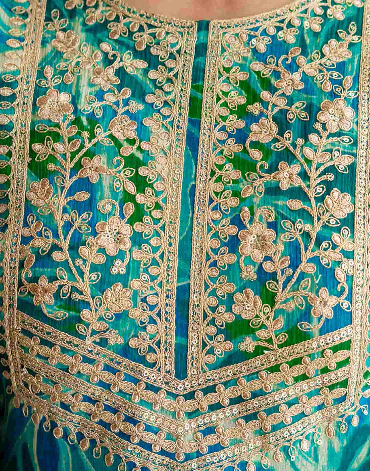 Blue Silk Printed Anarkali Kurta Set with Pant & Dupatta Affordable Ethnic Wear for Festive & Wedding