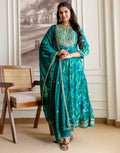 Cotton Embroidered Anarkali 3 Piece Kurta Set