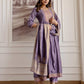 Purple Silk Printed Anarkali Kurta Set with Pant & Dupatta for Women Affordable Embroidered Festive Wear
