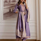 Purple Silk Printed Anarkali Kurta Set with Pant & Dupatta for Women Affordable Embroidered Festive Wear