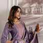 Purple Silk Printed Anarkali Kurta Set with Pant & Dupatta for Women Affordable Embroidered Festive Wear