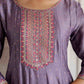 Purple Silk Printed Anarkali Kurta Set with Pant & Dupatta for Women Affordable Embroidered Festive Wear