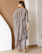 Organza Embroidered Straight 3 Piece Kurta Set