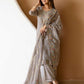 Grey Silk Embroidered Straight Kurta Set with Pant & Dupatta for Women Festive & Wedding Wear