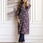 Blue Cotton Printed Straight Kurta Set with Pant & Dupatta for Women under 1299