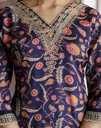 Cotton Embroidered Straight 3 Piece Kurta Set