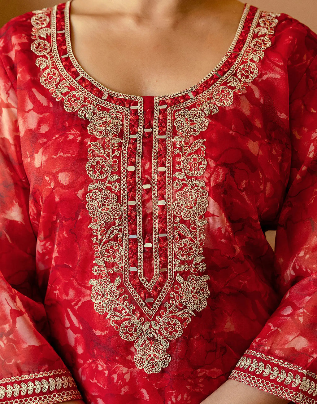 Silk Embroidered Straight 3 Piece Kurta Set
