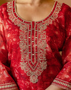 Silk Embroidered Straight 3 Piece Kurta Set