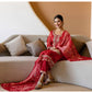 Red Organza Printed Straight Kurta Set with Pant & Dupatta for Women  Festive & Karwa Chauth Special