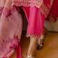 Pink Organza Printed Straight Kurta Set with Pant and Dupatta under 1299 