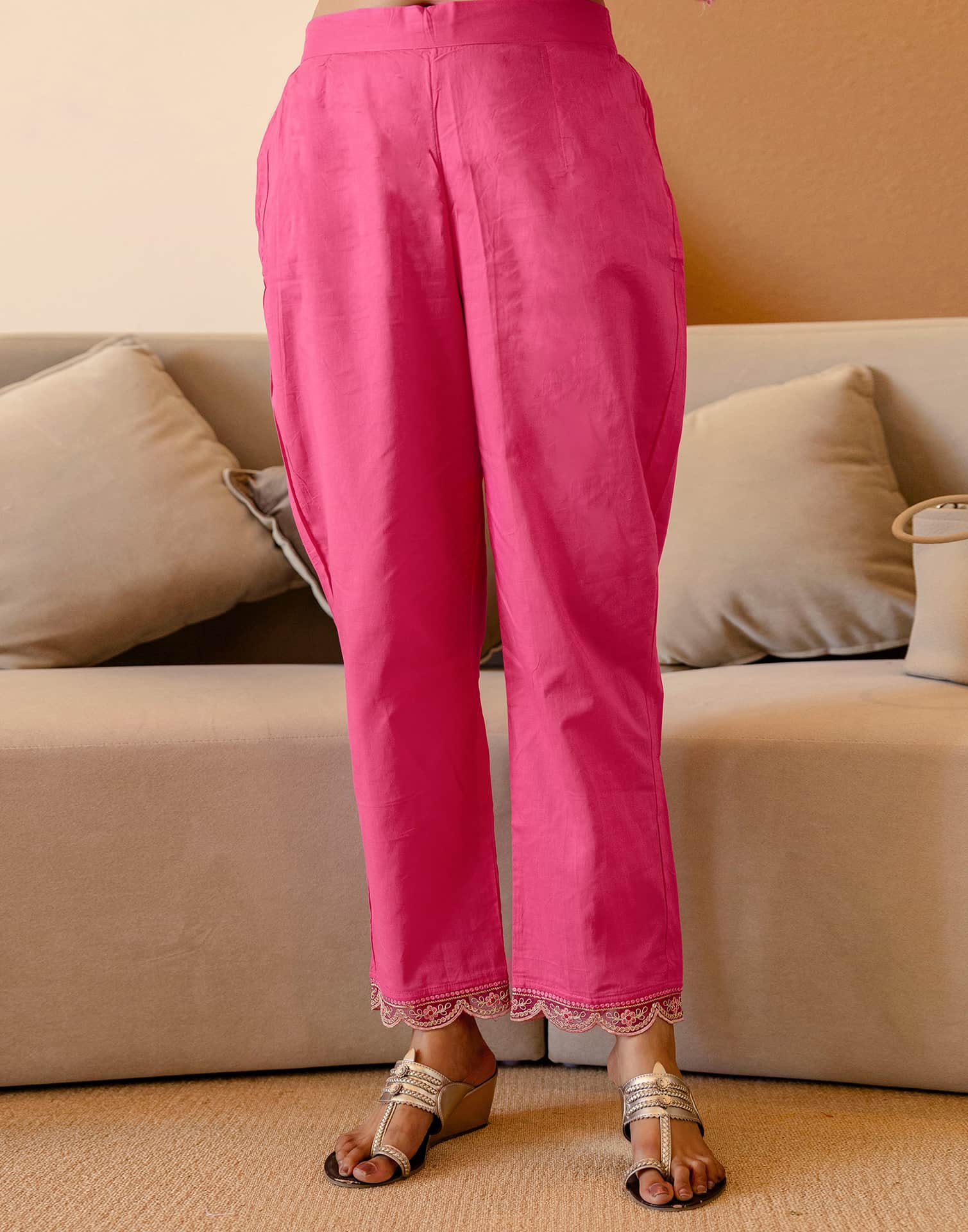 Pink Organza Printed Straight Kurta Set with Pant and Dupatta under 1299 