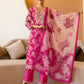 Pink Organza Printed Straight Kurta Set with Pant and Dupatta under 1299 