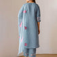 Grey Silk Embroidered Straight Kurta Set with Pant & Dupatta