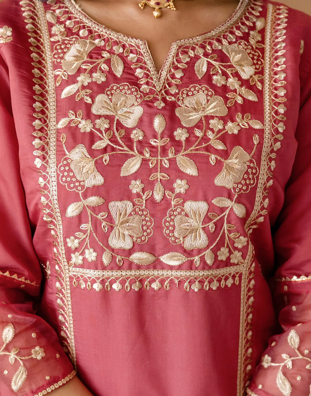 Silk Embroidered Straight 3 Piece Kurta Set
