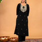 Silk Straight Embroidery Round Neck Kurta with Pant & Dupatta