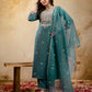 Silk Straight Embroidery Round Neck Kurta with Pant & Dupatta