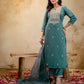 Silk Straight Embroidery Round Neck Kurta with Pant & Dupatta