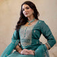 Silk Straight Embroidery Round Neck Kurta with Pant & Dupatta
