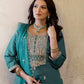 Silk Straight Embroidery Round Neck Kurta with Pant & Dupatta