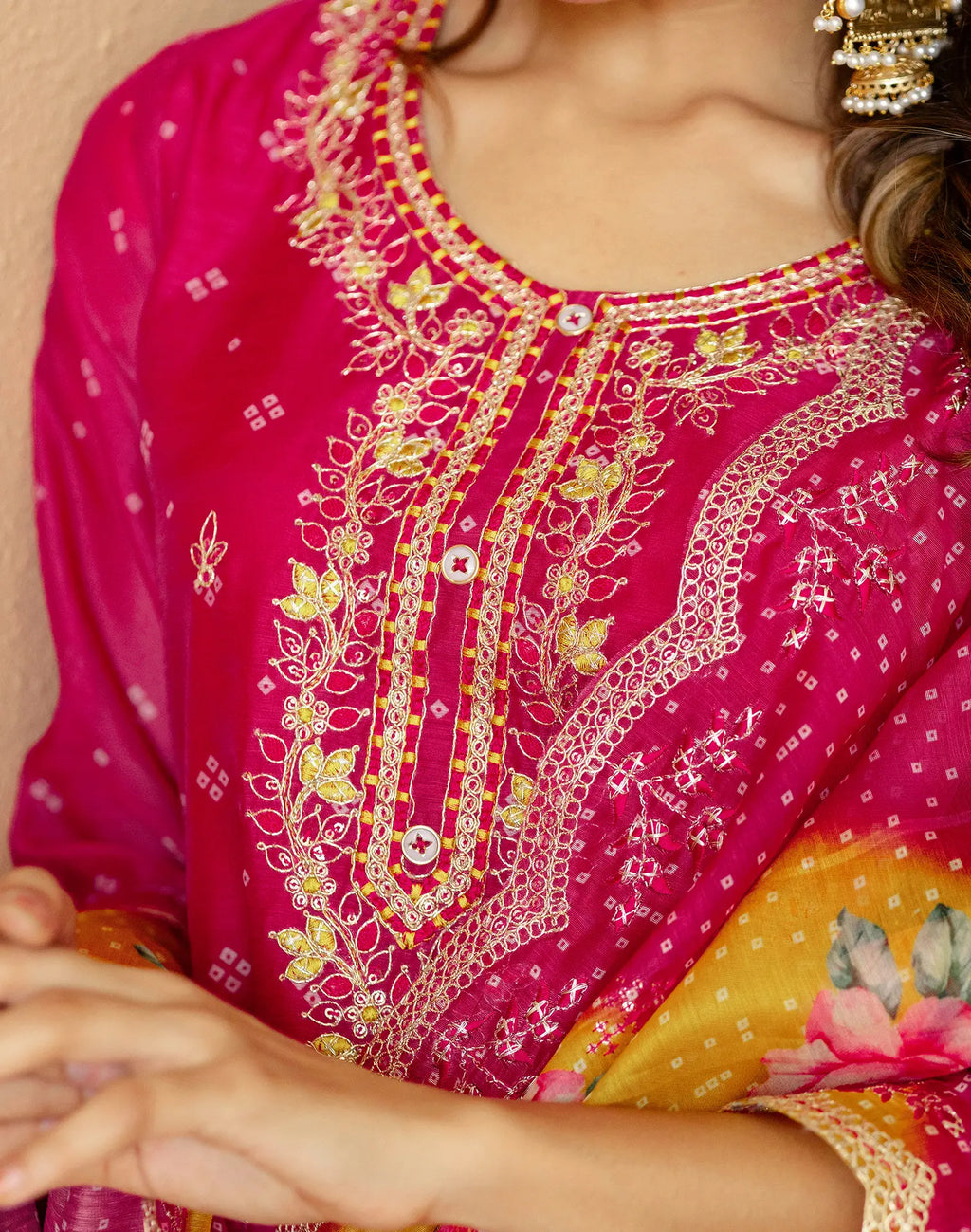 Silk Embroidered Straight 3 Piece Kurta Set