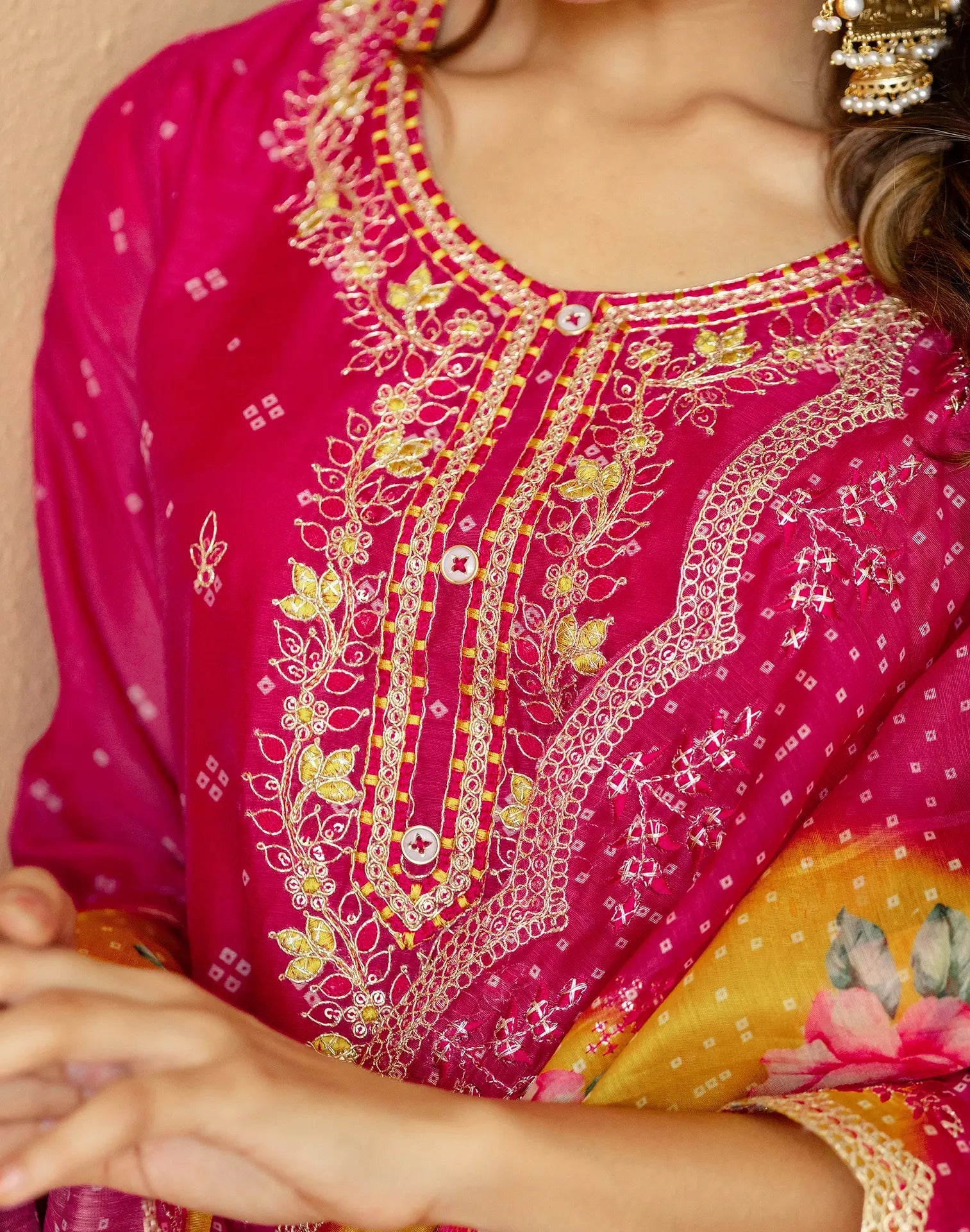 Silk Embroidered Straight 3 Piece Kurta Set