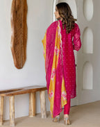 Silk Embroidered Straight 3 Piece Kurta Set