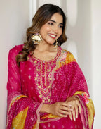 Silk Embroidered Straight 3 Piece Kurta Set