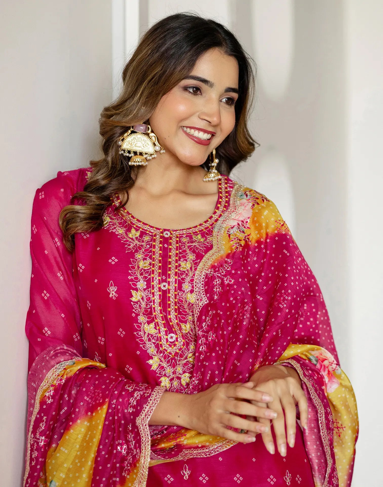 Silk Embroidered Straight 3 Piece Kurta Set