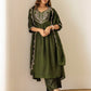 Green Silk Sequin Anarkali Kurta Set with Pant & Dupatta under 1299 