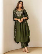 Chiffon Embroidered Anarkali 3 Piece Kurta Set
