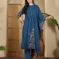 Cotton Straight Embroidery Mandarin Collar Kurta with Pant & Dupatta