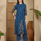 Cotton Straight Embroidery Mandarin Collar Kurta with Pant & Dupatta