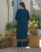 Skylee Cotton Printed Straight 3 Piece Kurta Set For Woman