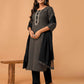 Black Cotton Printed Straight Kurta Set with Pant & Dupatta for Women  Round Neck, Casual & Office Wear Under 1299
