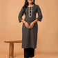 Black Cotton Printed Straight Kurta Set with Pant & Dupatta for Women  Round Neck, Casual & Office Wear Under 1299